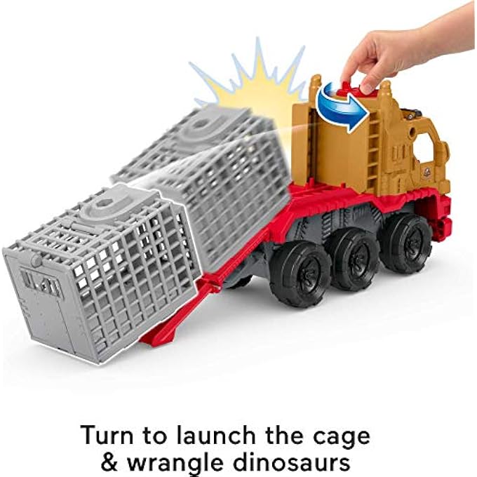 imaginext مجموعة سيارات وحامل ديناصورات من عالم الديناصورات IMAGINEXT كريتاسي و شخصية ياز للأطفال في سن ما قبل المدرسة من 3 إلى 8 سنوات - Image 3